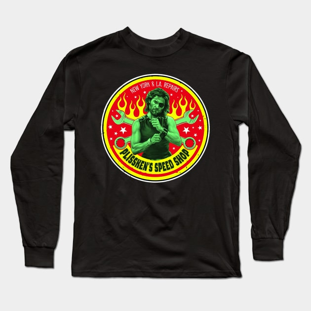 Plissken's Speed Shop (Colour) Long Sleeve T-Shirt by CosmicAngerDesign